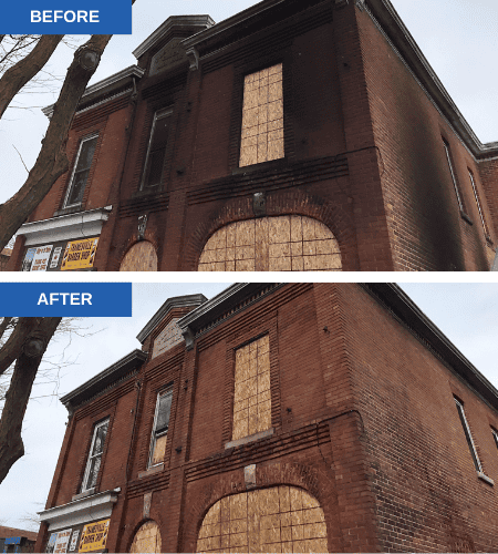 Before After House on fire