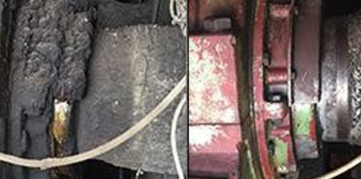 Dry ice blasting was used to clean asphalt and bitumen spills on mining equipment.