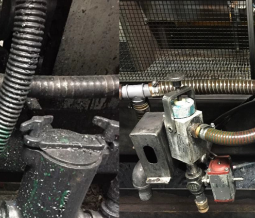  Wickens used dry ice blasting to clean machinery in an automotive plant. 