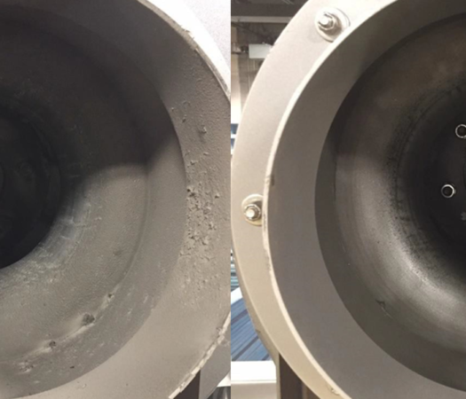  Wickens used dry ice blasting to clean vacuum blowers in a food and beverage facility. 