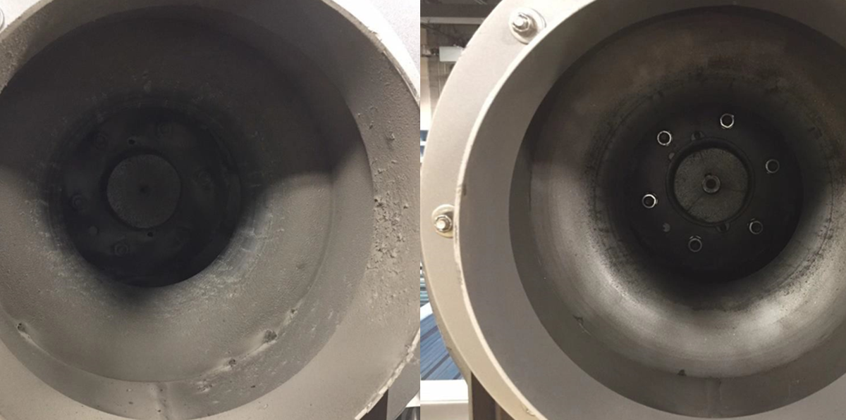 Wickens used dry ice blasting to clean vacuum blowers in a food and beverage facility.