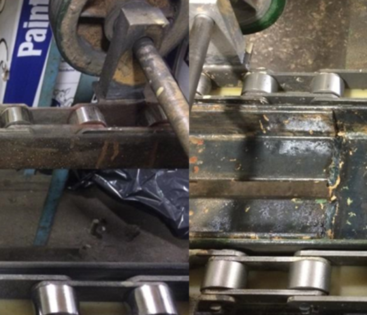  Wickens used dry ice blasting to clean chains and machinery in an automotive plant. 