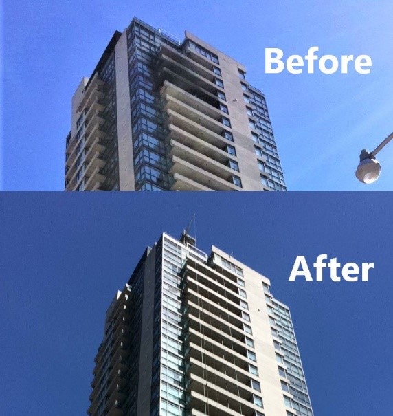 before and after condo fire restoration