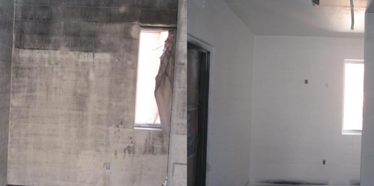 Fire Restoration before and after