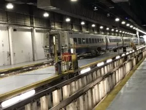Inside the Via Rail maintenance centre in Toronto.
