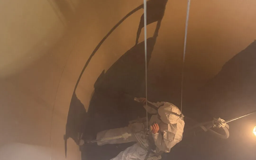 Hopper Cleaning and Specialized Rope Access Paint Stripping for Food Manufacturer